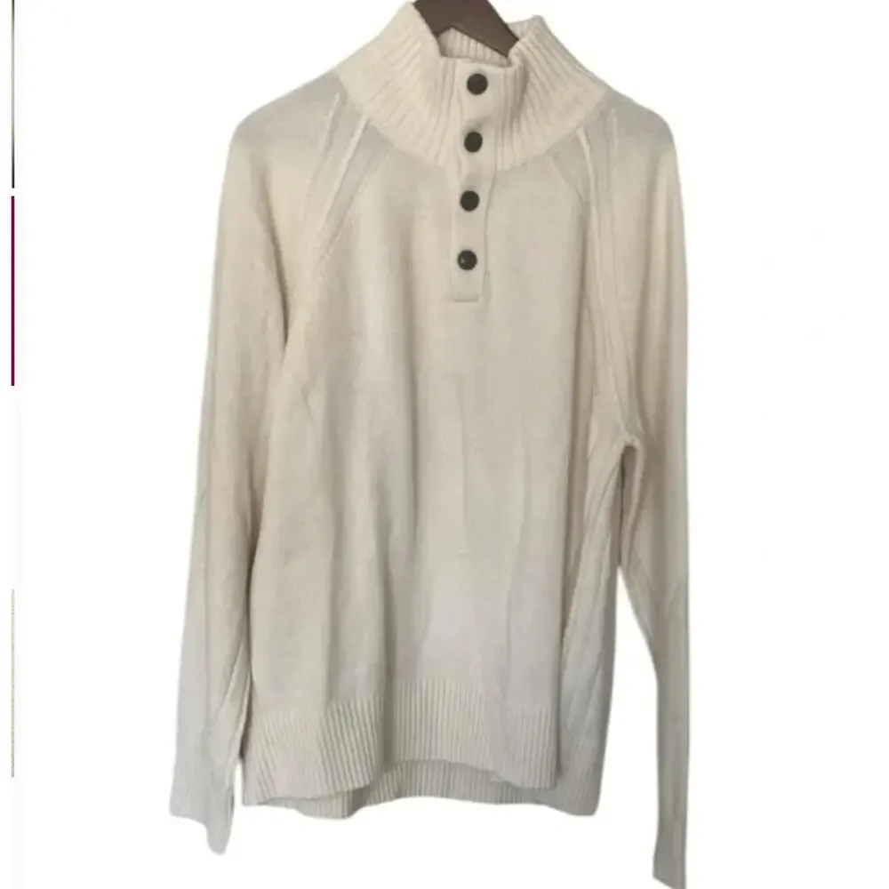 Banana Republic White Pierro Wool Sweater Sz XL